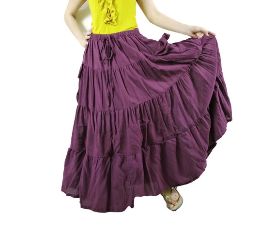 2 In 1 Take Me to Your Heart...Steampunk Short Front/ Long back Tiered Plum Skirt With 2 Roomy Pockets by beyondclothing steampunk buy now online