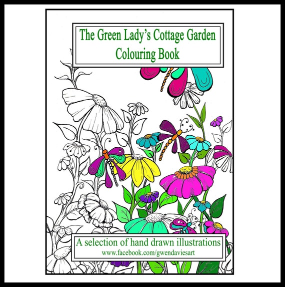 Adult Colouring Book Cottage Garden Ten Pages For Adults