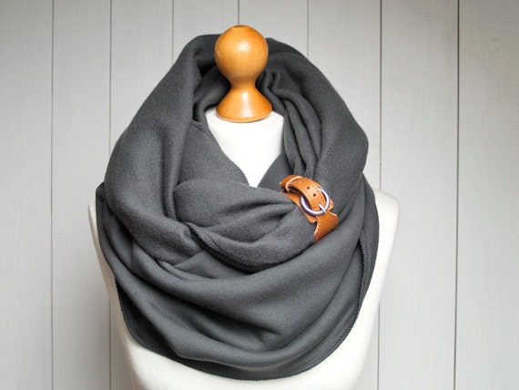 chunky infinity jersey scarf leather