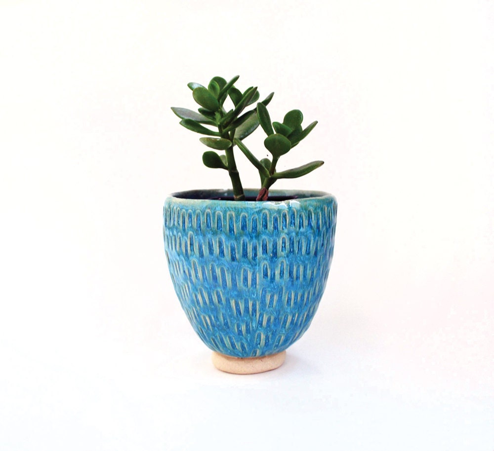 Planter Turquoise Pattern Flower Pot Succulent Planter