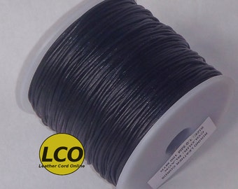 1 mm Leather Cord Black 100 meters spool