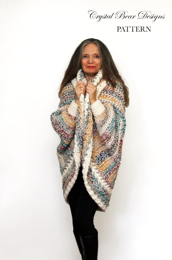 Crochet Shrug PATTERN / Oversized Cardigan/ by CrystalBearDesigns