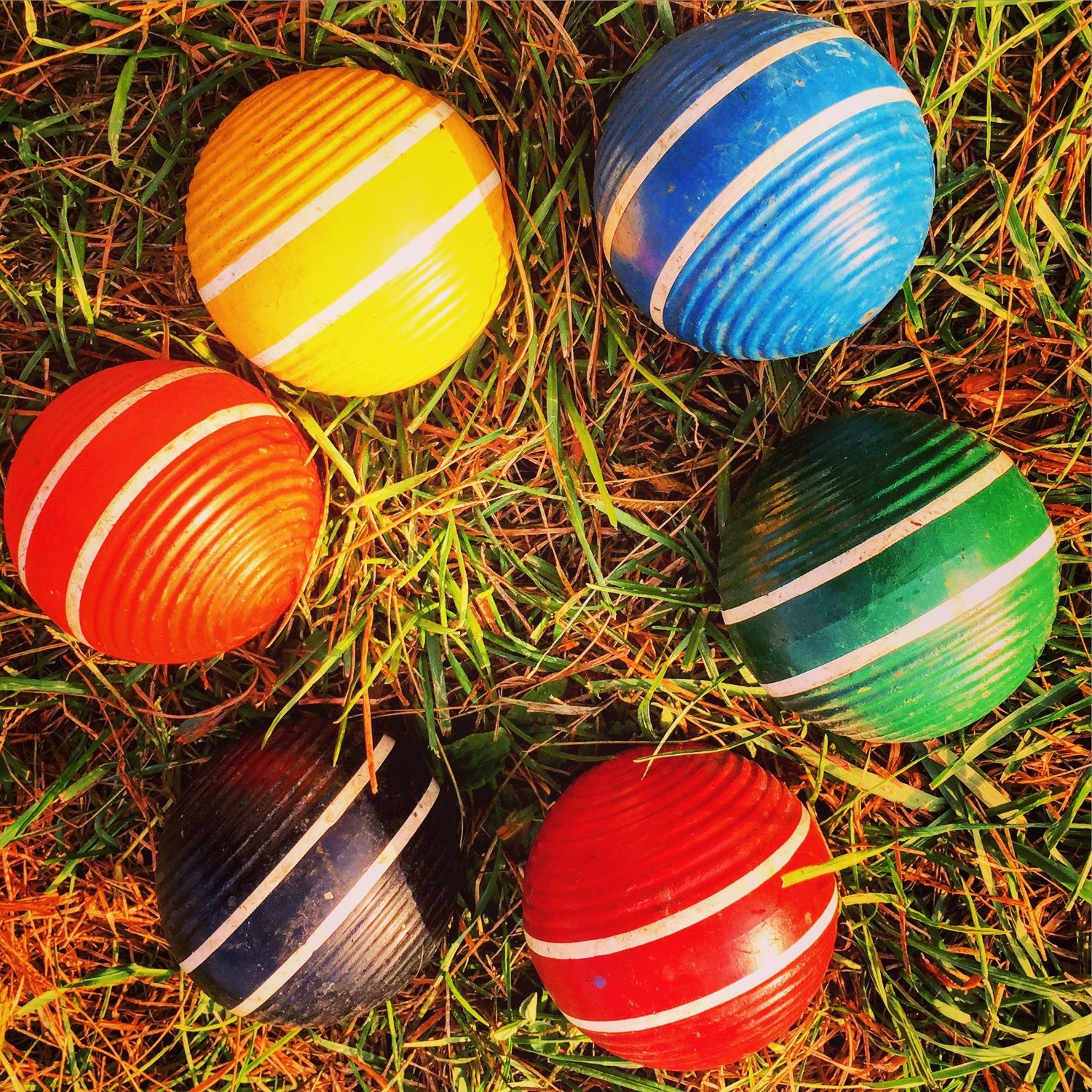 Croquet Balls / Set of Six / Complete Set / Instant Collection