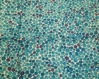 Blue Polka Dot Fabric Circles Cotton Quilting Material