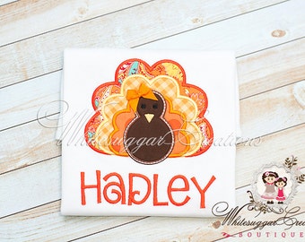 Baby Girl Thanksgiving Outfit, Baby Embroidered Shirt, Toddler Turkey Outfit, Baby First Thanksgiving, Baby Turkey Shirt