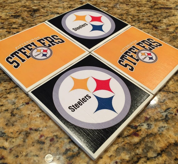 Items similar to Pittsburgh Steelers Ceramic Coasters, Set of 4 Ceramic ...