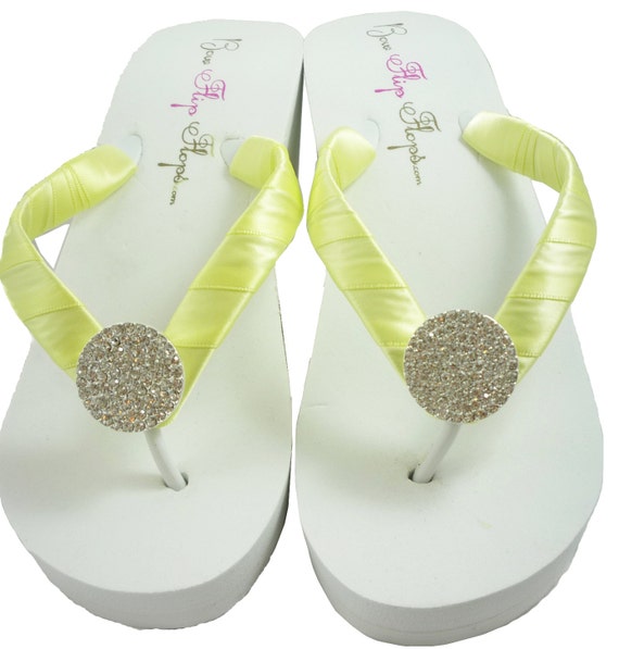 Wedding flip flops Round Jewel Bridal Flip by BridalFlipFlops