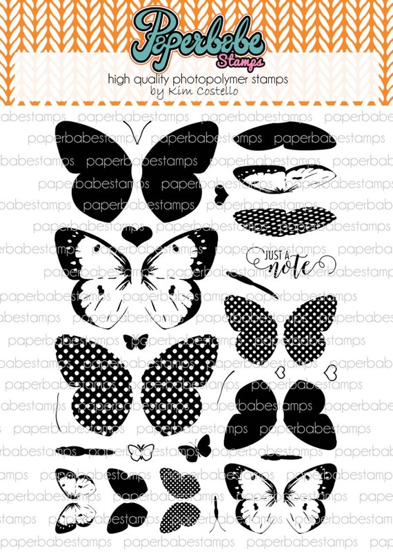 Butterfly Pieridae Stamp Set - Paperbabe Stamps - Clear Photopolymer Stamps - For paper crafting and scrapbooking.