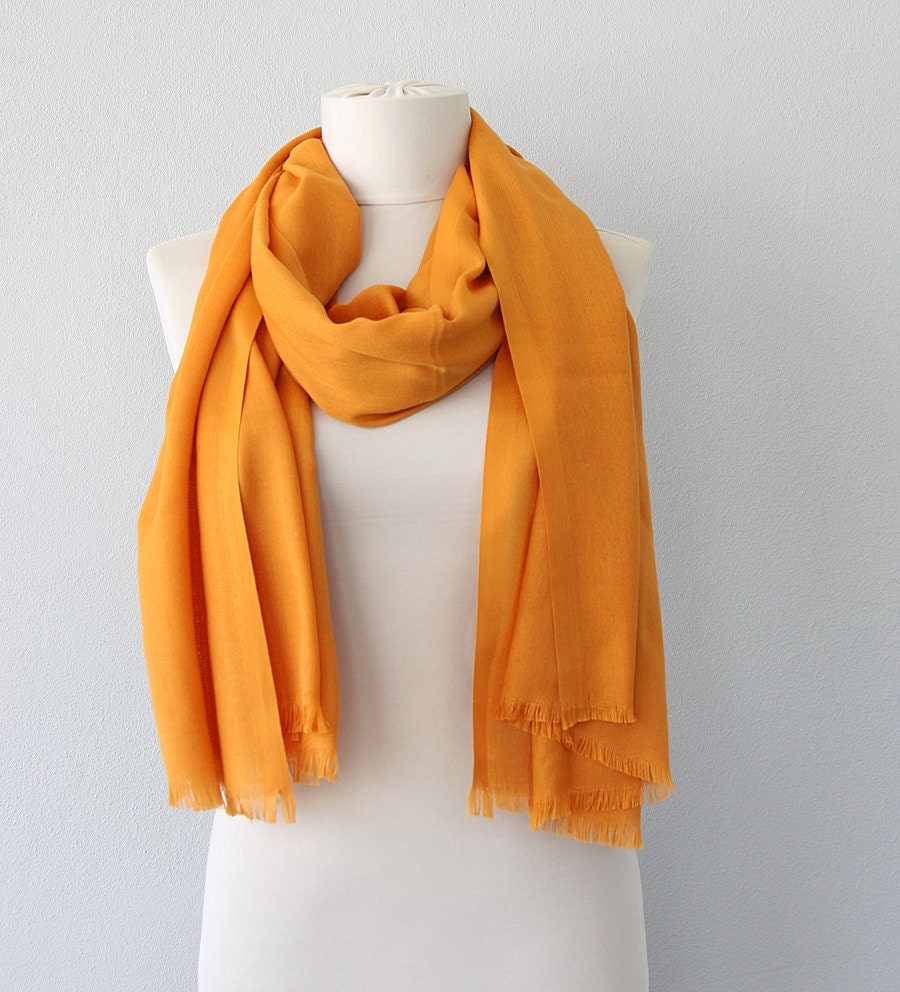 Pashmina scarf Dark yellow shawl Pashmina wrap Autumn fall