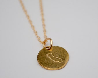 California Necklace, Gold California Necklace, California Love