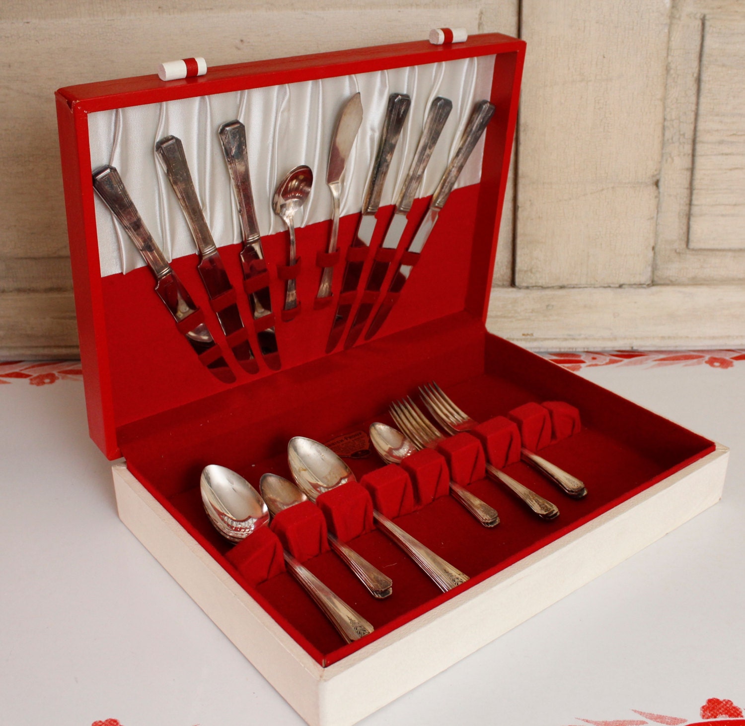 1940s Silverware Set In Original Box Red And By Vandyleevintage