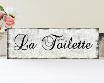 La Toilette Bathroom Sign, Bathroom Sign, Bathroom Wall Decor