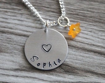 Flower Girl Necklace, Personalized Name Necklace, Flower Necklace,Flower Girl Necklace, Children's Jewelry, Girls Gift