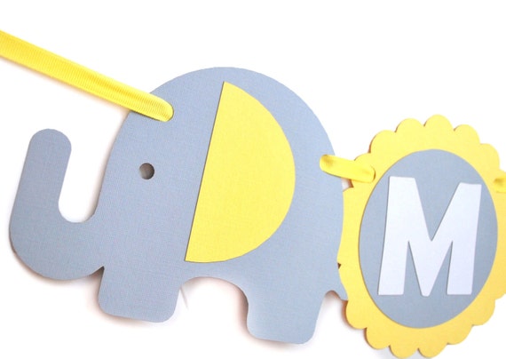 Elephant Banner, Baby Banner, Handmade Banner, Baby Shower Banner A584 Il_570xn