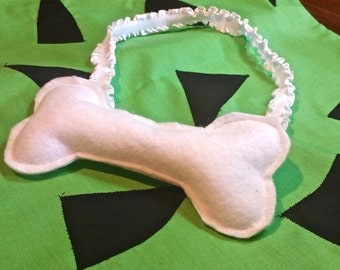 Bone Headband, Ponytail Holder or Clip to go with Pebbles Flintstone Costume