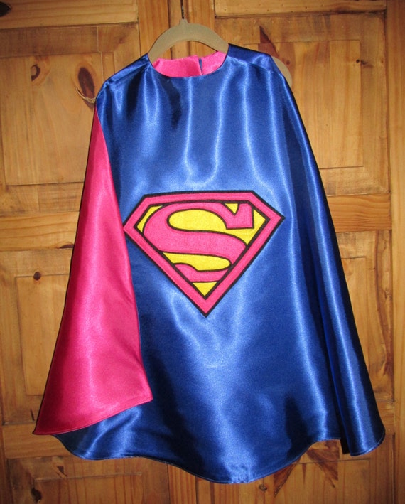 Supergirl Cape / Girls Pink & Blue Superman Cape / Super Hero