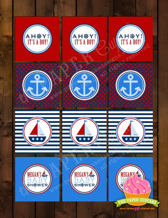 Printable Cupcake Toppers Ahoy It's A Boy Anchor's