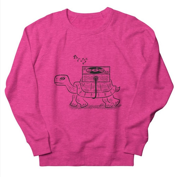 TORTOISE WAX - Mens / Womens Sweatshirt - Heather Oatmeal / Pink / Green by Oliver Lake - iOTA iLLUSTRATiON