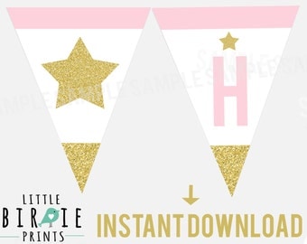Twinkle Twinkle Little Star Banner - Twinkle Little Star First birthday - Twinkle Star INSTANT DOWNLOAD - Invitation to match in shop