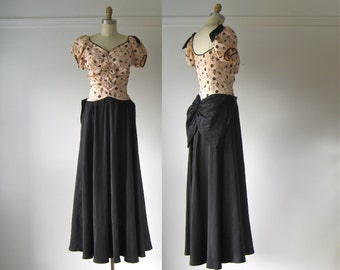 SALE vintage 1940s dress / 40s gown / Magic Moonlight