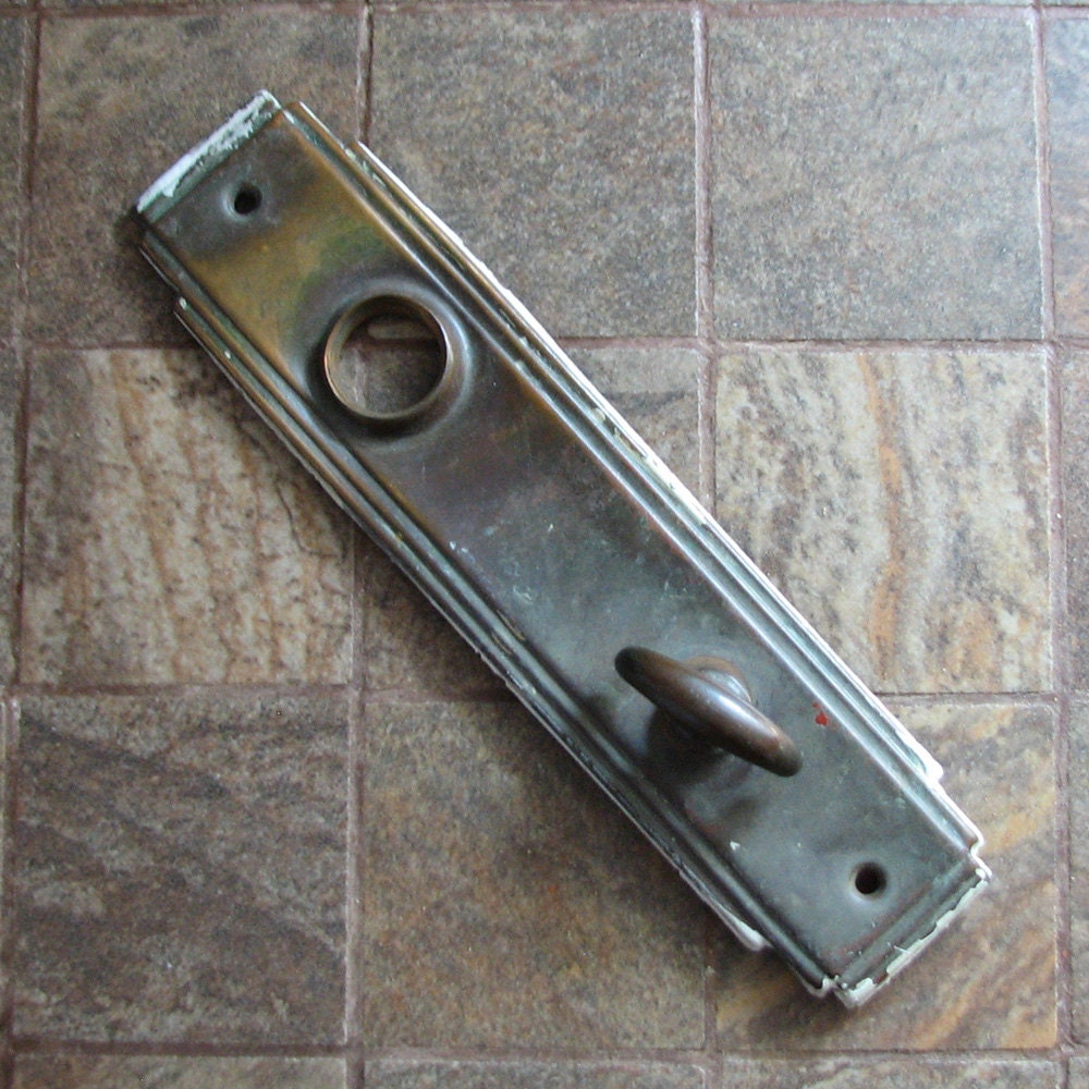 Vintage Door Plate Doorplate Escutcheon Art Deco Altered Art