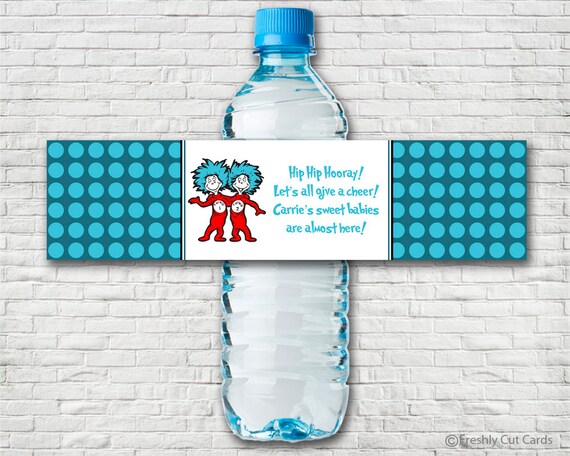 Thing 1 and Thing 2 Water Bottle Labels Il_570xn