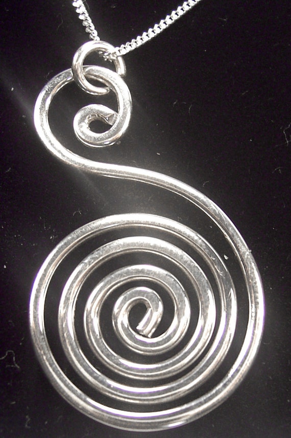 Silver Irish Celtic Spiral Pendant Necklace by Irishjewelry