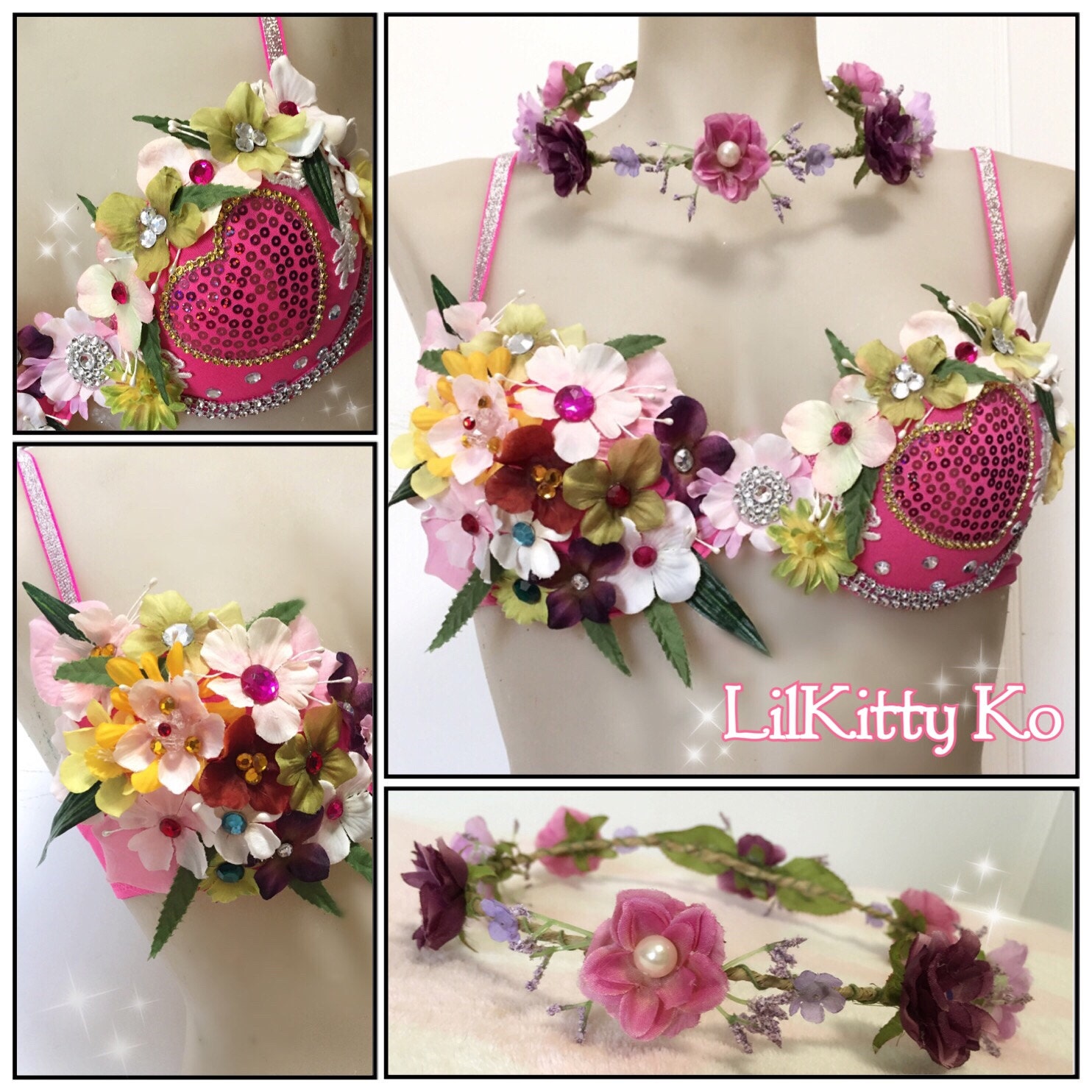 Elli Belle Flower fairy bra with matching flower crown