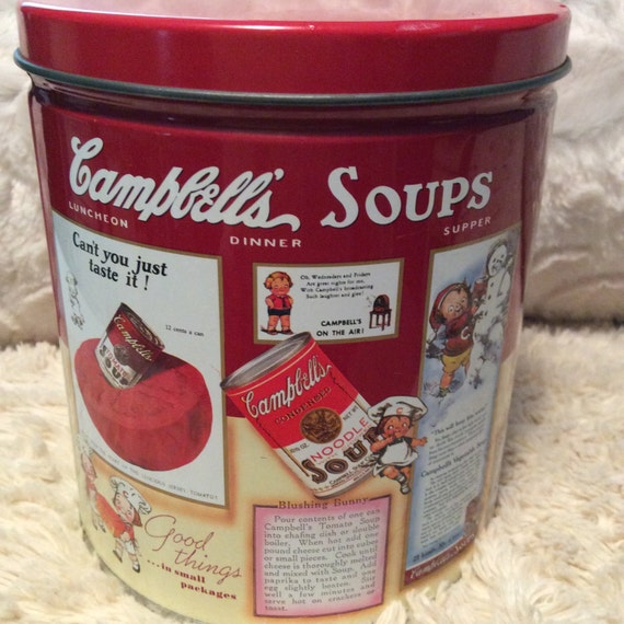 Vintage CAMPBELL SOUP TIN with History Americana Advertising