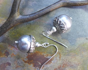 Acorn Earrings ONLY, Acorn Pearl Earring ONLY, Bridal/Wedding/Bridesmaid Jewelry, Fall Earrings