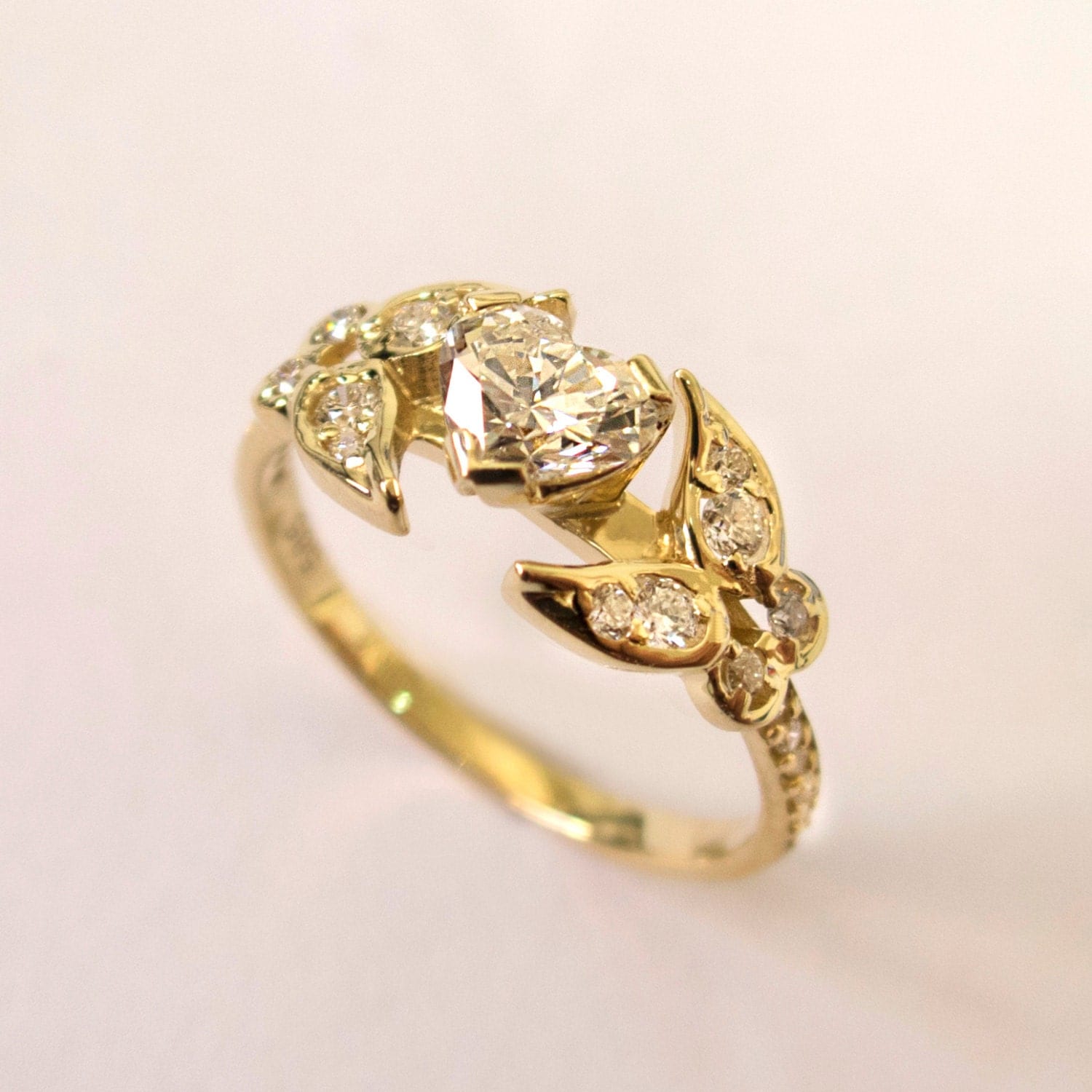 Butterfly Engagement Ring 14k Gold And Diamond Engagement 7249