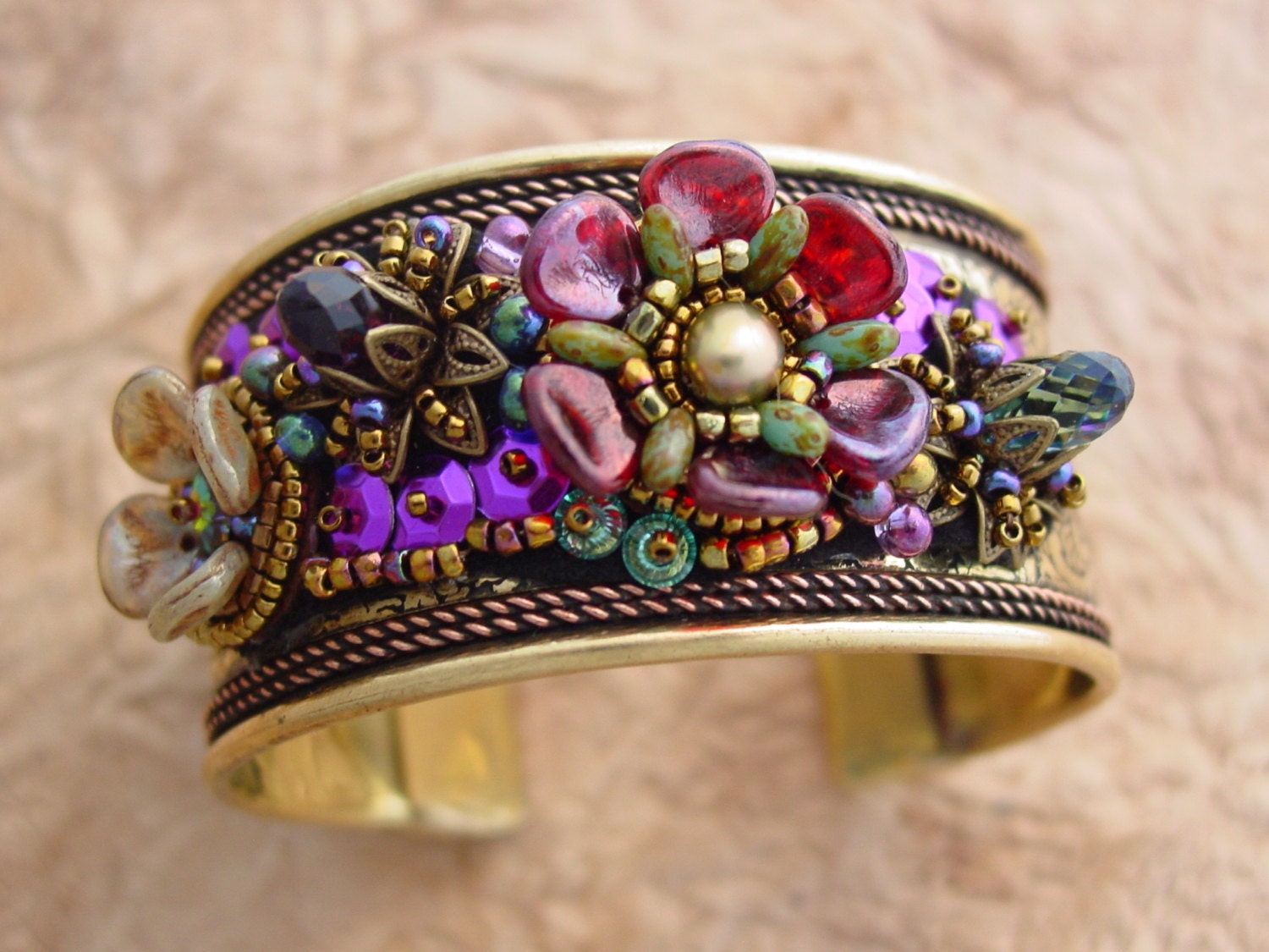 Flower Cuff Bracelet KIT PURPLE