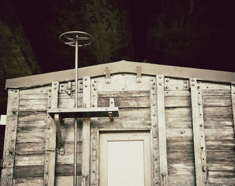 Wood Train Art Photography Print, Industrial Train Decor, Train Decor