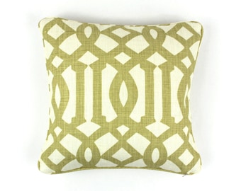 Schumacher Kelly Wearstler Imperial Trellis Pillows with welting - Comes in 11 Colors (Shown in Citrine - Both Sides)