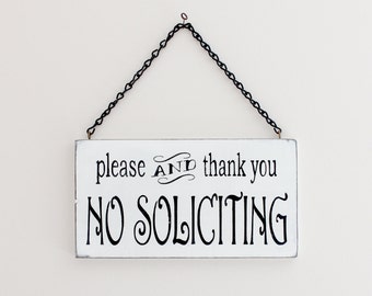 No Soliciting Sign, Custom Sign, Wall Art, Wood Sign, Vintage Sign