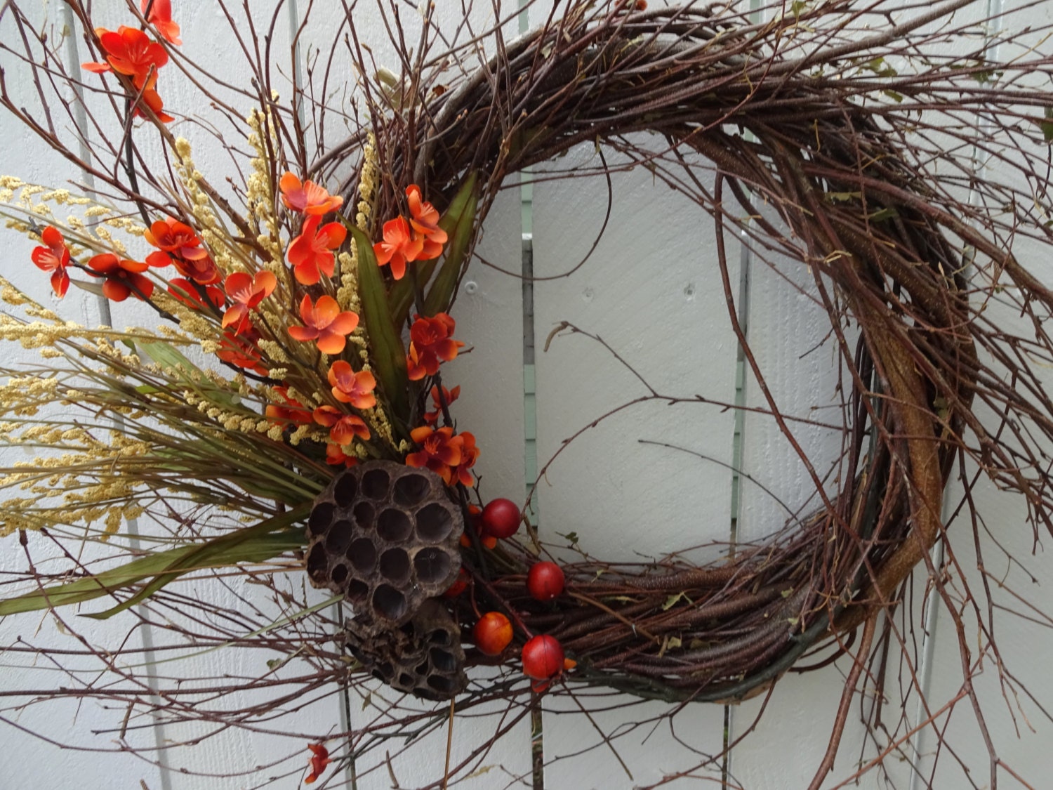 Birch Wreath Twig Wreath Autumn Wreath Fall Wreath Door