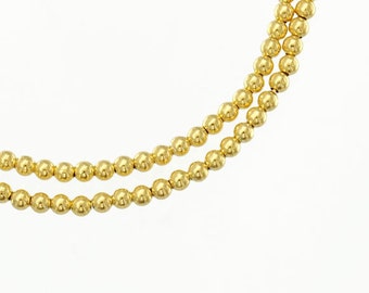 50 of 925 Sterling Silver 24k Vermeil Style Round Seed Beads 2 mm. :vm0025