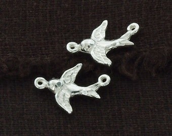 2 of 925 Sterling Silver Bird Connectors,Links 10x15mm. :th2464