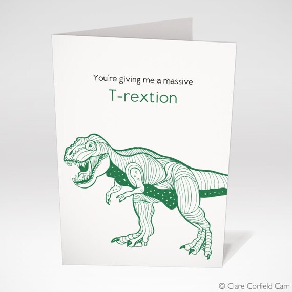 Funny Dinosaur Valentine's Card 'You're by clarecorfieldcarr