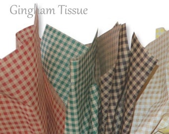 Tissue Paper 10 LARGE Sheets Black Kraft Gingham Tissue Paper, 20" x 30"