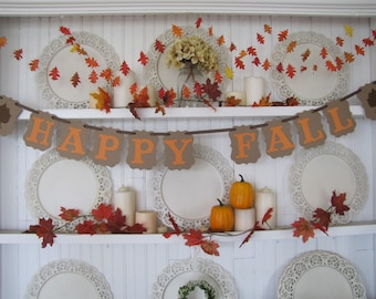HAPPY FALL Banner, Fall Decorations, Fall sign, Autumn banner