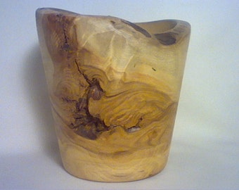 Aspen wood wooden bowl lathe turned artist signed DI Page AZ 4 1/2" tall