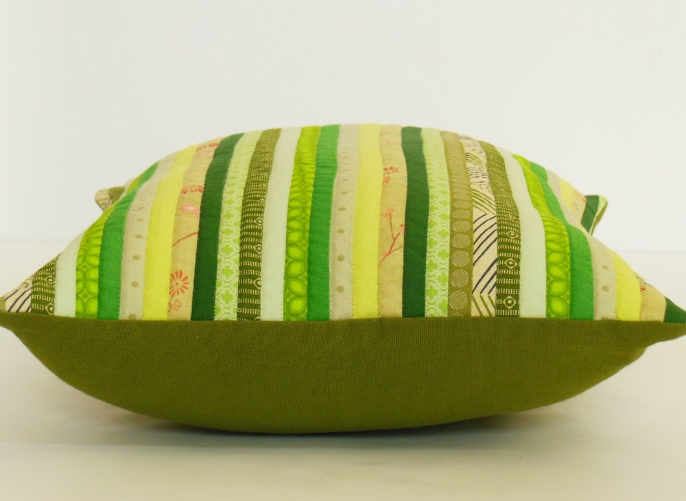 Modern Quilted Pillow Patchwork Pillow Cover by JacqueAnnDecor