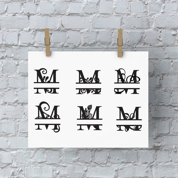 Download Split Letter Monogram M SVG Files for Silhouette