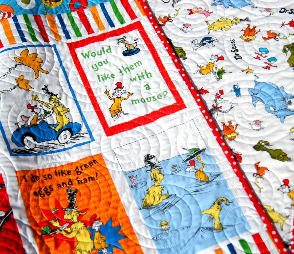 Dr Seuss Quilt Kit Toddler Throw Stripes Panel Dr Seuss