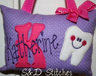 Tooth Fairy Pillow for Girls Personalized Boutique Custom Made Polka Dots