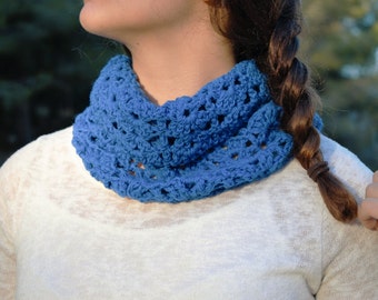 30% OFF Crochet Wool Scarf. Crochet Neck Warmer. Stylish crochet Scarf. Blue Crochet Neck Warmer