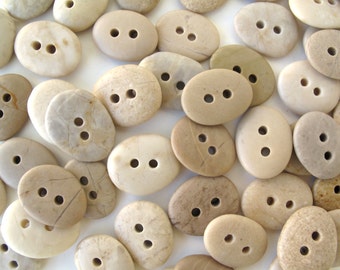 Beach Stone Buttons Rock Buttons Natural Stone Buttons Organic Knitting Buttons Sewing Buttons Findings EARTHY BUTTONS 20 - 22 mm