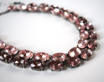Anna Wintour Necklace, Amethyst Collet, Lilac Purple Necklace, Paste Necklace, Jane Austen Jewelry, 18th Century Necklace, Lavender Crystal