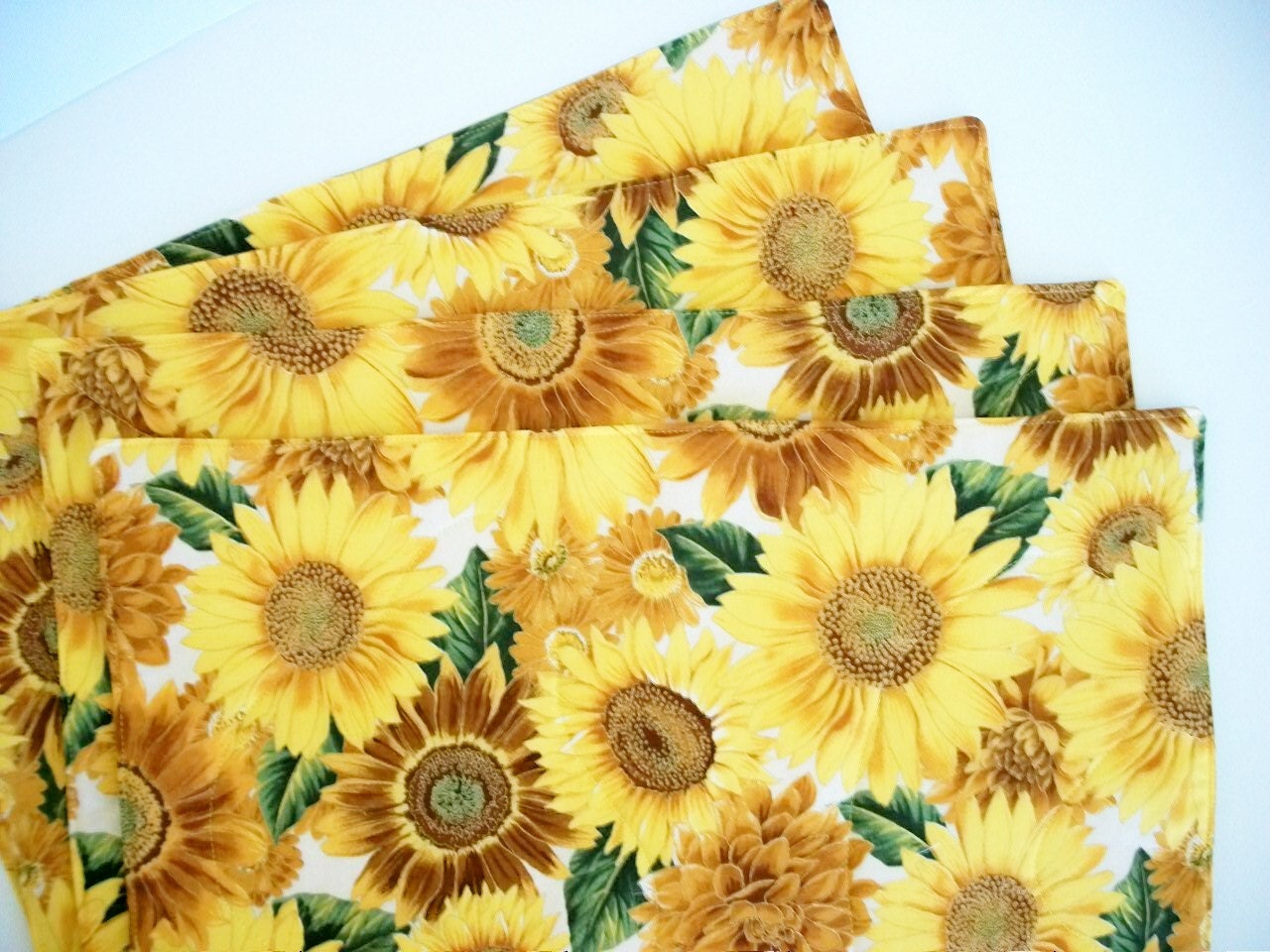 Placemats Sunflowers Country Cottage Chic Fall Autumn Yellow